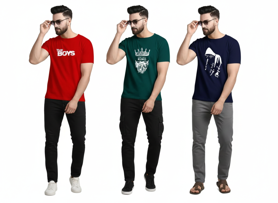3 Combo Stylish Elegant Men Active Tshirts