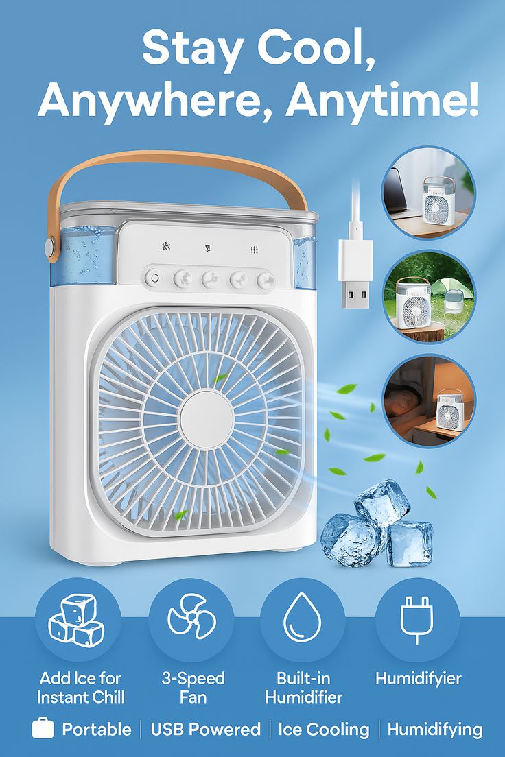 Portable Air cooler Table fan with humidifier