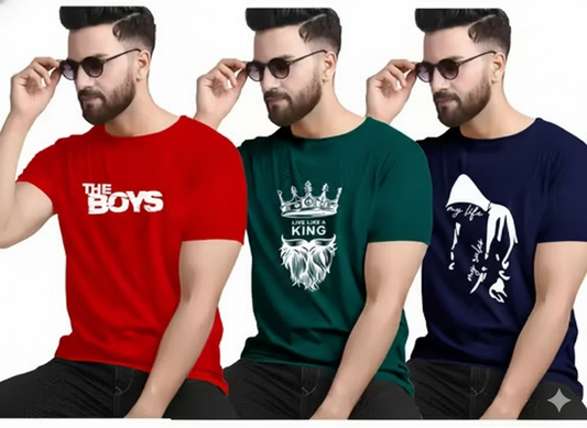 3 Combo Stylish Elegant Men Active Tshirts